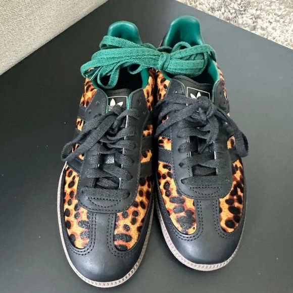 RARE NEW Adidas Samba OG Cheetah Leopard Black Green Womens 8 Mens 7 Sneakers - Picture 8 of 15